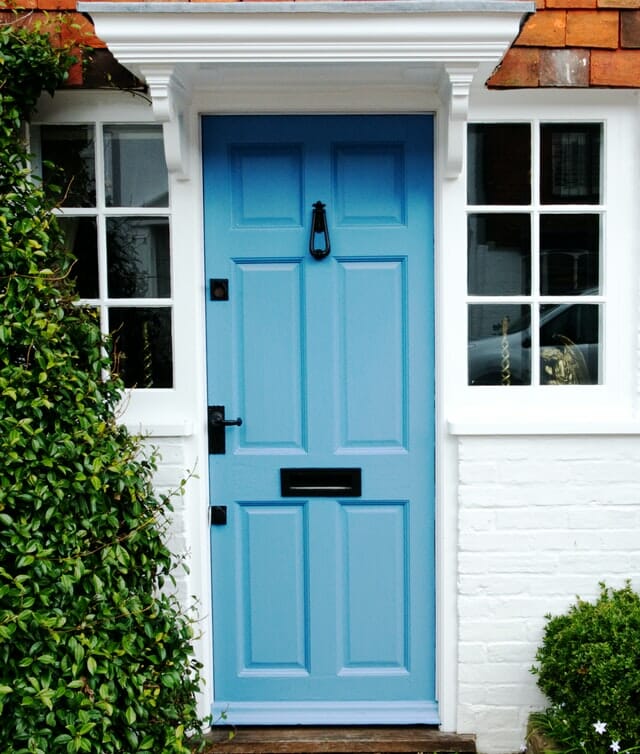 Blue front door
