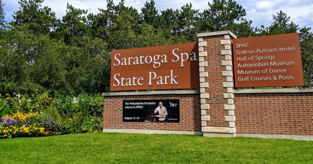 Saratoga Spa State Park sign