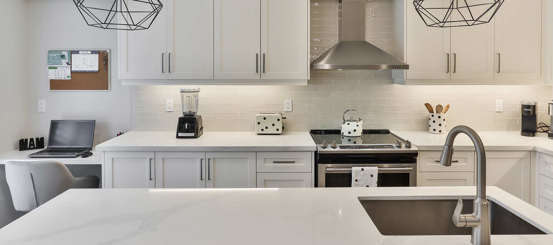 kitchen with polkadot accents