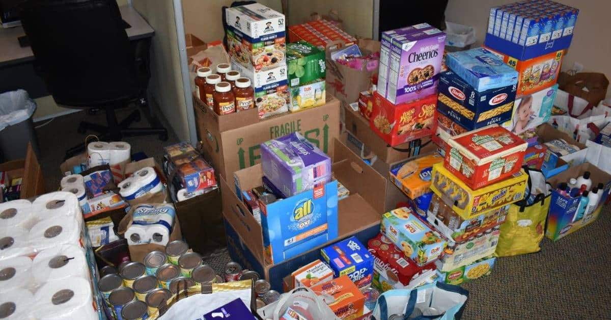 pantry food items ready to donate